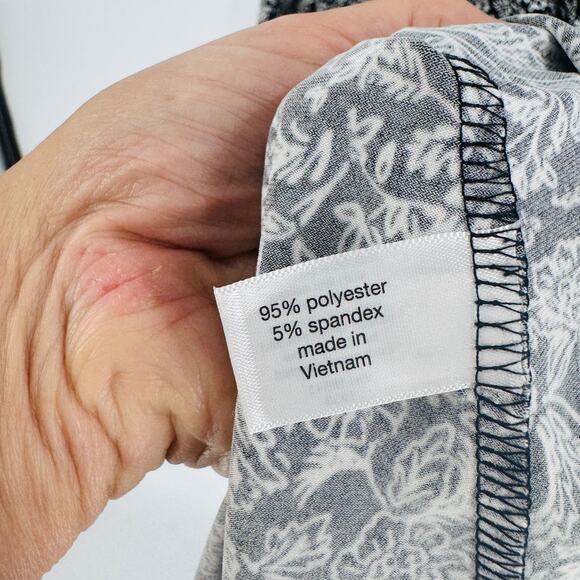 Lane Bryant Black White Floral Maxi Dress 22/24 Plus Wrap Style Long Sleeve - Picture 9 of 12